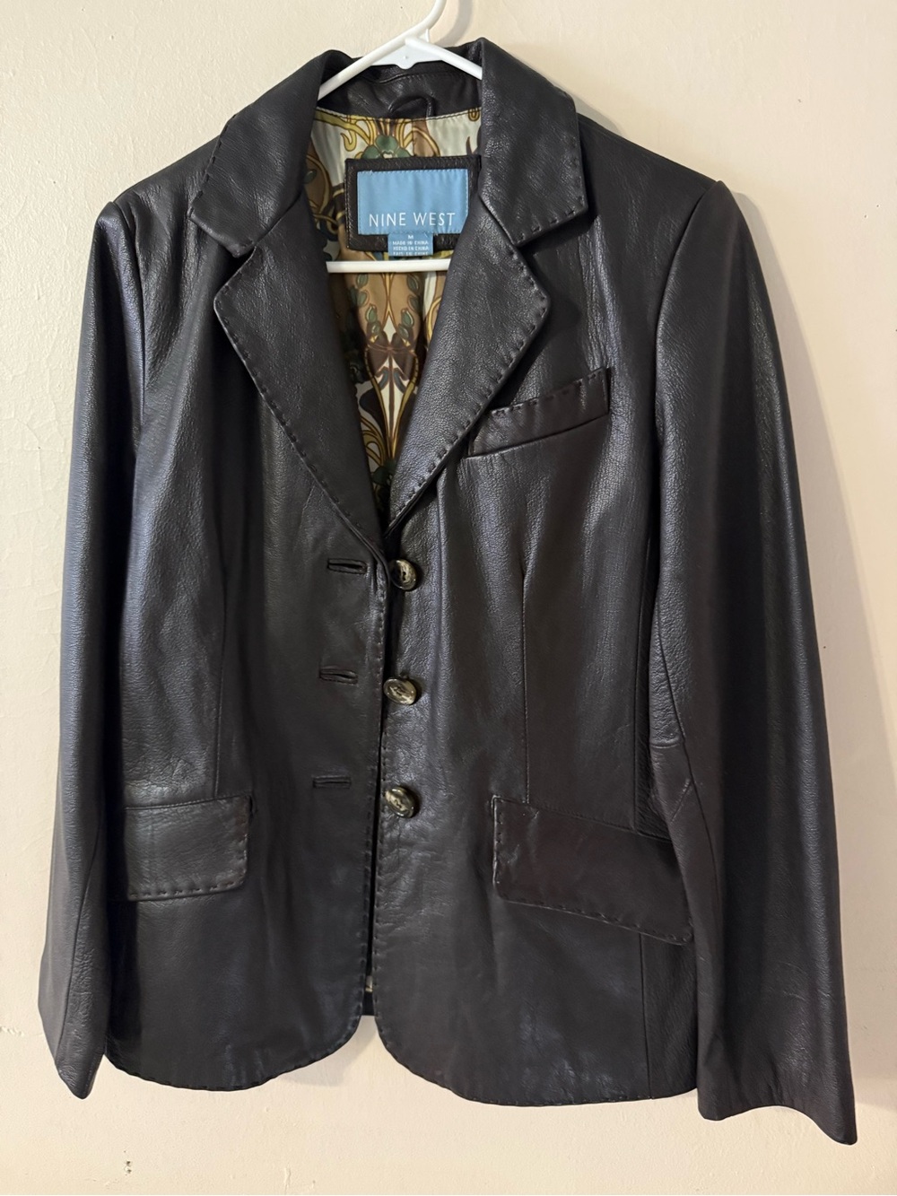 Nine West Brown Leather Jacket | M
